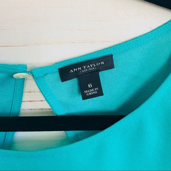 Ann Taylor cutout back crepe top teal blue… - Picture 4 of 8